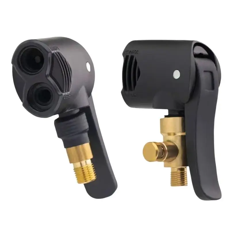 2 In 1 Heavy Duty Bicycle Pump Valve Adapter Metal Air Chuck Nozzle Connector for Car Moto Bike Tire Pumping