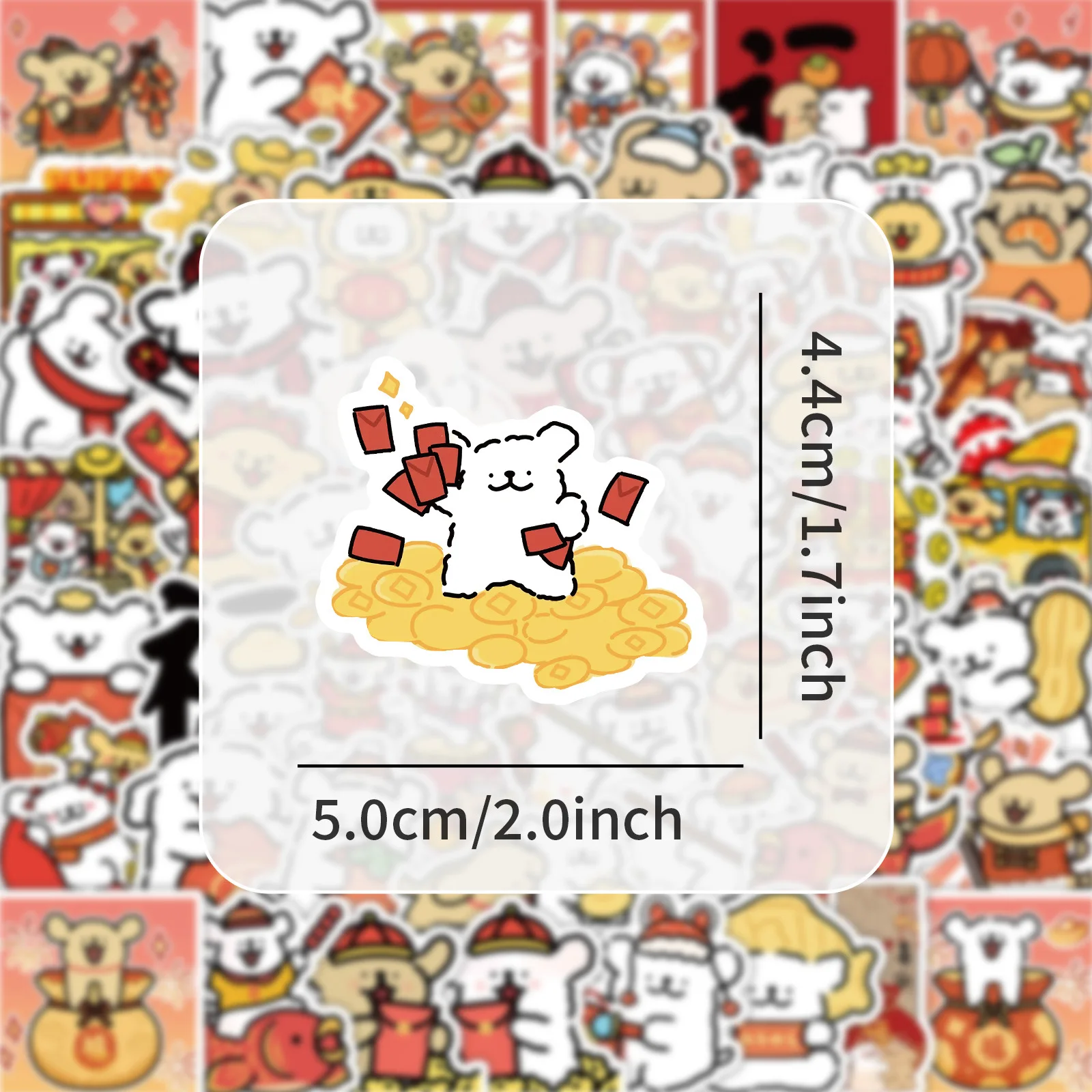 10/70PCS 라인 강아지 봄 축제 스타일 낙서 스티커 귀여운 개 만화 크리 에이 티브 데칼 DIY 수하물 전화 기타 아이 장난감