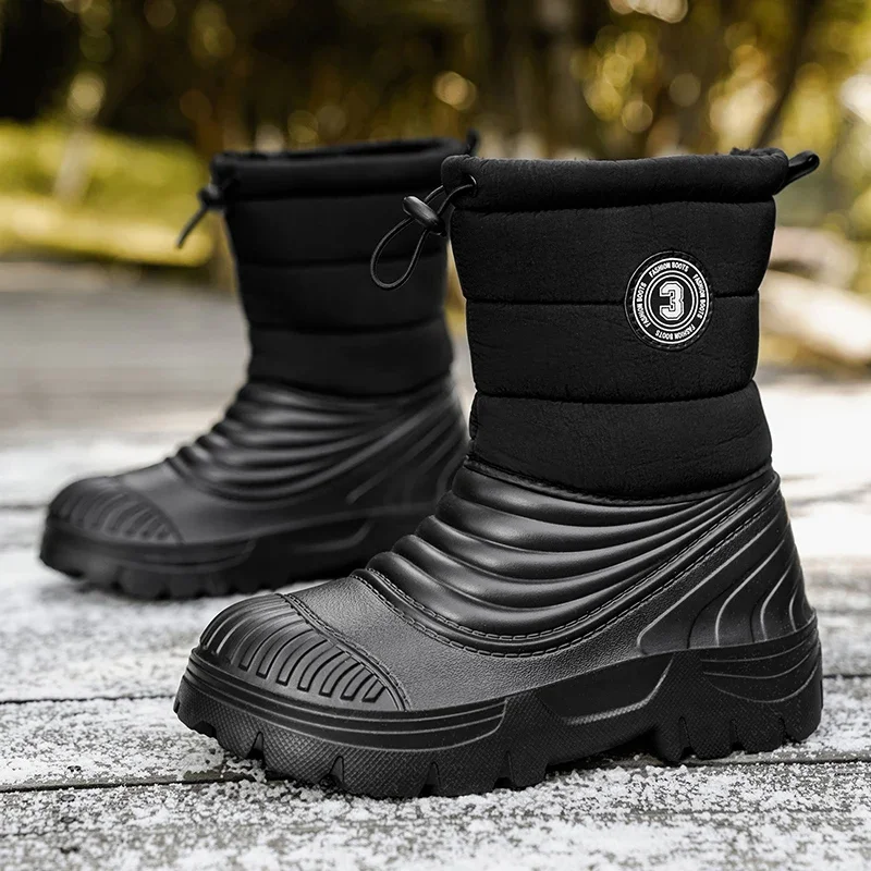 

Mens Snow Boots Outdoor Comfortable High-top Waterproof Boots Fashion Non-slip Warm Men's Shoes New Rain Boots Zapatos De Hombre