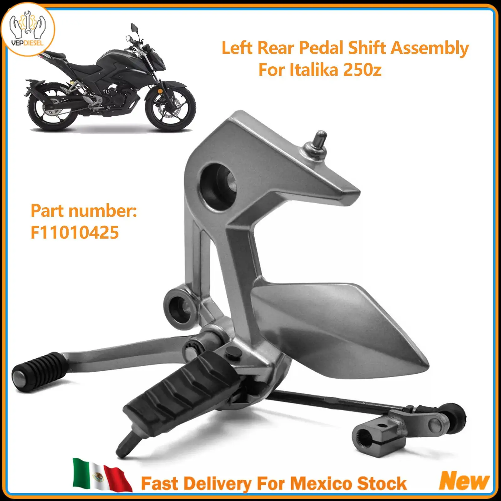 F11010425 Left Rear Pedal Shift Assembly For Italika 250z 2019-2022 New