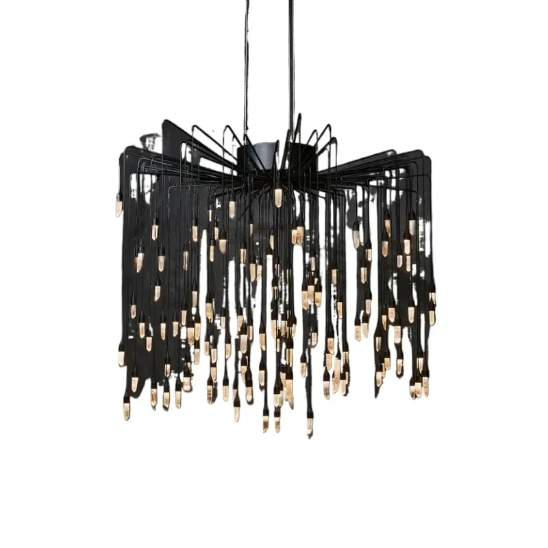 Custom Industrial Black 3 Head Crystal Chandelier for Kitchen Island Dining Room American Style Pendant Light Fixture