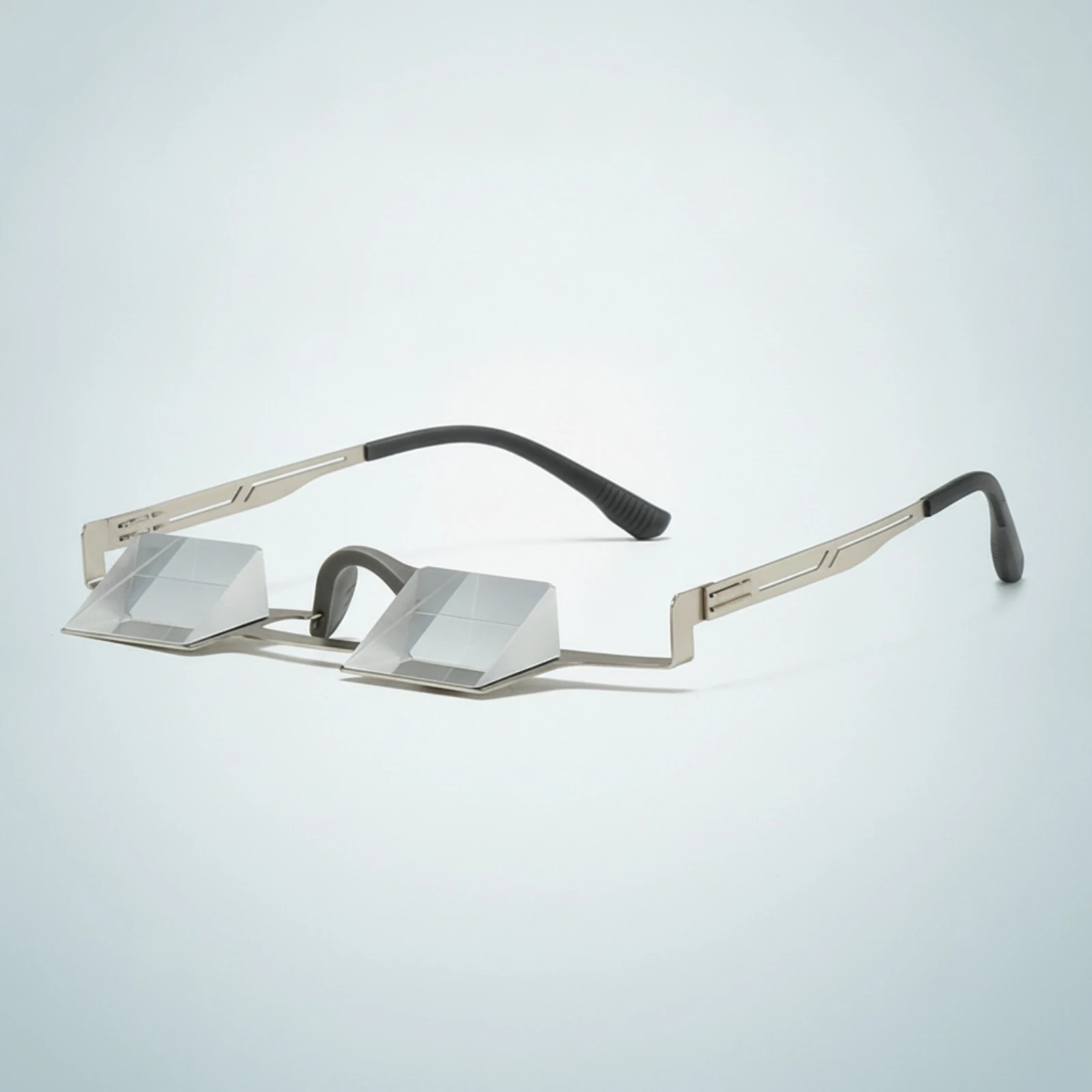 Gafas de Escalada con Marco Metálico, Lentes Geométricas Prismáticas, Ajuste Curvo, Ligeras, para Escaladores