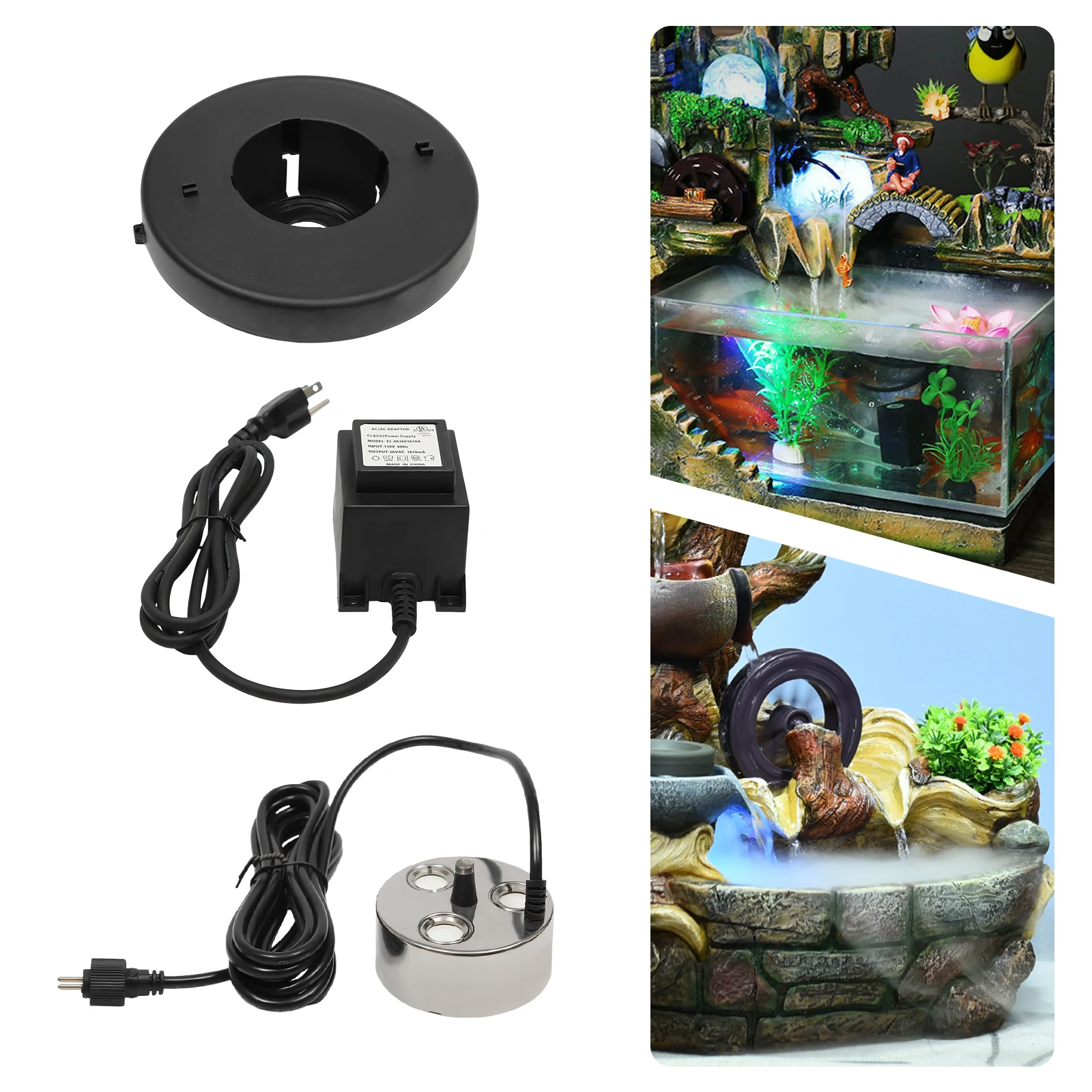 3-Head Ultrasonic Mist Maker Fogger AC 36V 60W Air Humidifier Hydroponics Water Fountain Pond Fog Machine 900ml/h