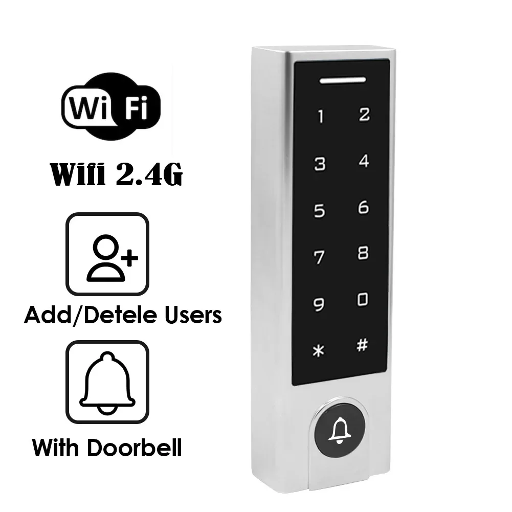 Wifi app teclado de controle acesso 125khz leitor cartão rfid bloqueio aberto à prova dwaterproof água teclado bloqueio wi fi remoto aberto em qualquer lugar