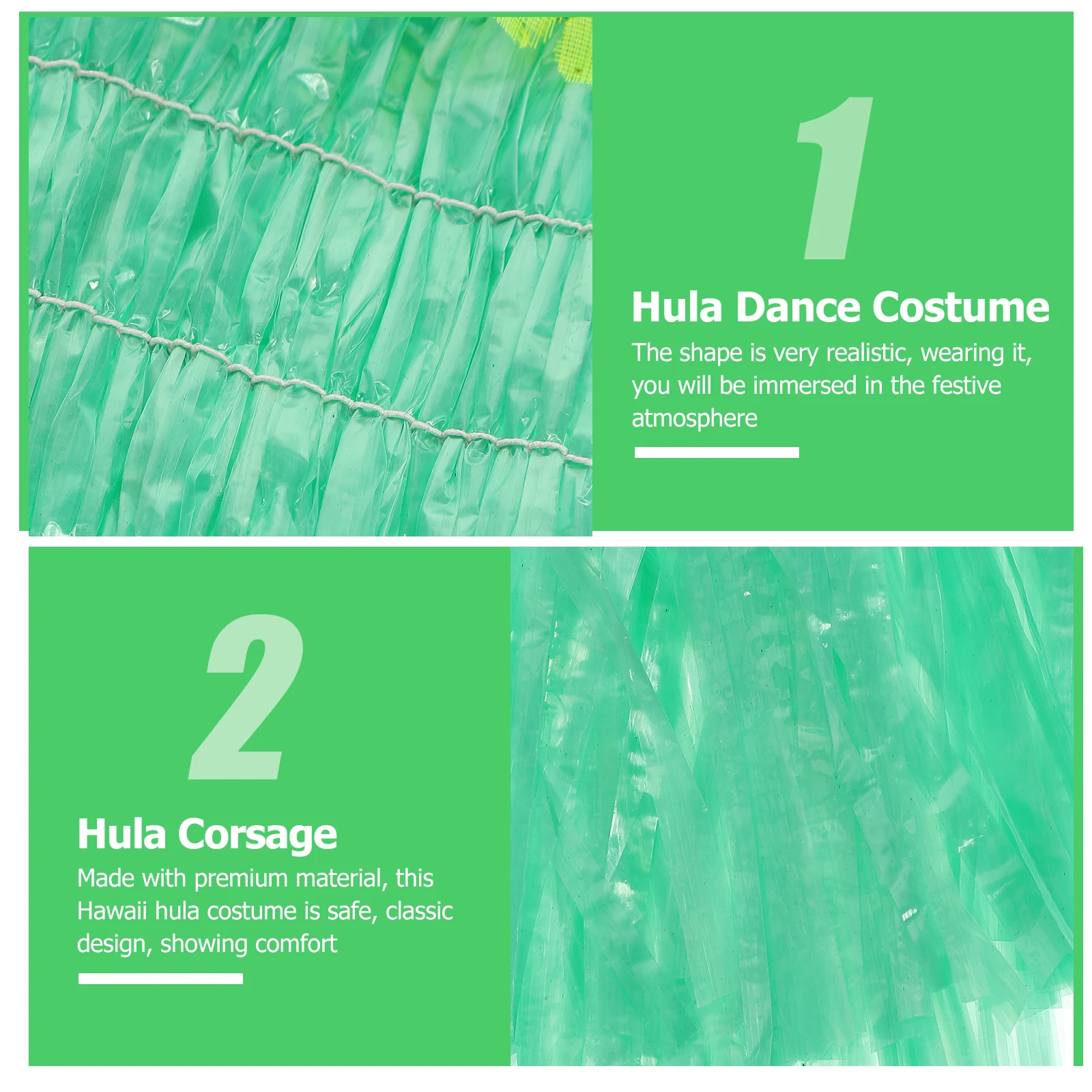 

2pcs Hawaiian Hula Costume Grass Skirt Beach Accessory Luau Dance Costume For Women Festival Performance Supplies