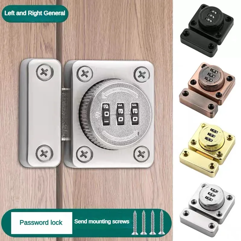 3 Digit Combination Password Door Lock Zinc Alloy Smart Cam Code Cabinet Lock Sliding Door Bolt Lock Home Security Hardware