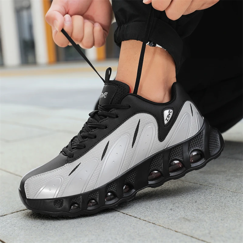Men's Air Cushion Casual Sports Shoes Breathable Running Shoes for Men Gym Workout Training Walking Comfortable Shock Absorption