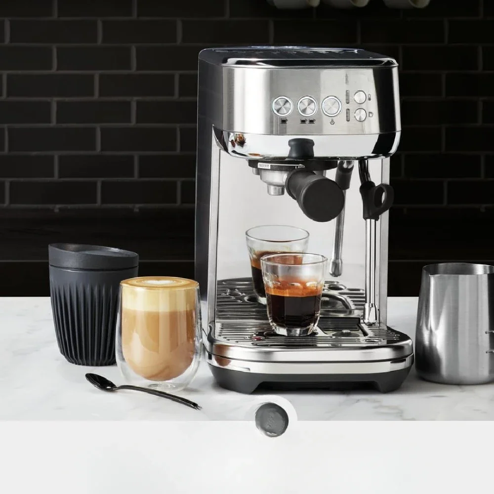 ماكينة صنع رغوة الحليب، ماكينة صنع الاسبريسو مع تسخين ثواني، ماكينة كابتشينو واللاتيه للمنزل، BES500DBL، أزرق دامسون