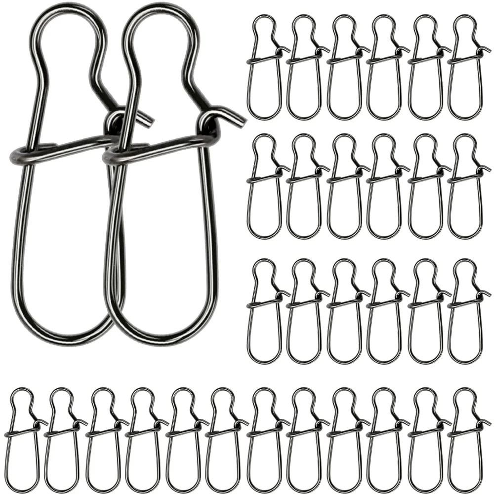 100 Pcs Miniature Sea ​​fishing Lure Pin Hook Connector Stainless Steel Outdoor Clips Daily Use Duo Lock Snap