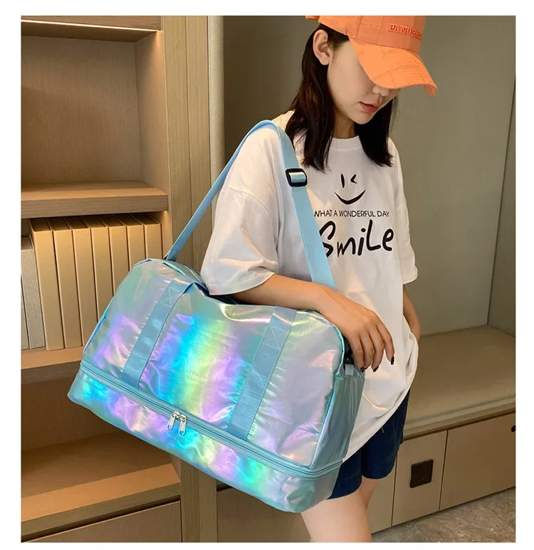 Women Travel Bag Luggage Dry Wet Separation Storage Bag Handbag Travel Duffle Bags Women Yoga Fitness Bags with Shoe Compartment