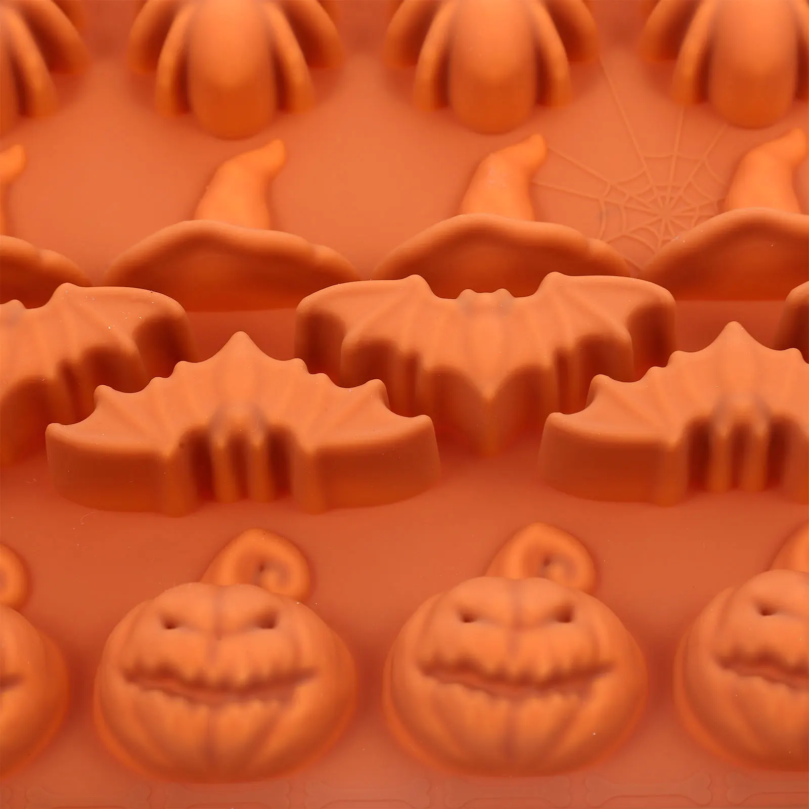 

Halloween Chocolate Molds Silicone Baking Tools Non-Stick Easy Release for Cookies Cupcakes Fondant Desserts Decorative DIY