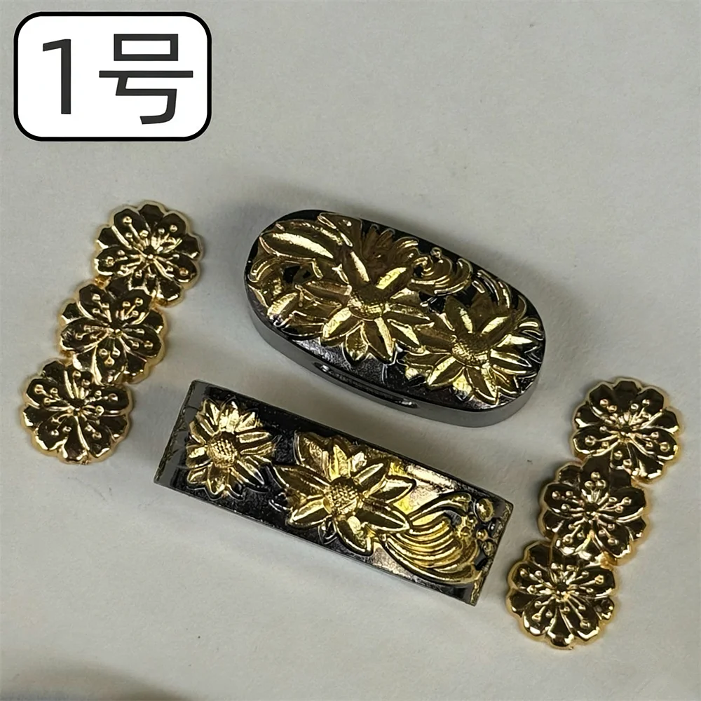 New Sword Handle Tsuka Fittings Alloy Fuchi Kashira Menuki For Japanese Samurai Katana Wakizashi Tanto Sword Fittings