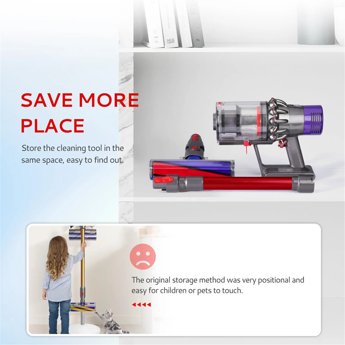 Varita extensible AC66 para aspiradora inalámbrica Dyson V7 V8 V10 V11 V15, accesorio versátil de repuesto para aspiradora -A