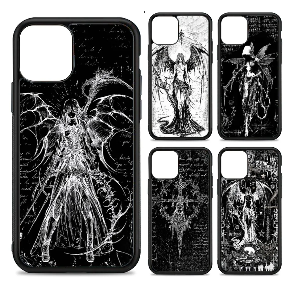 

Gothic Girl Sculpture Retro Phone Case Silicone PC+TPU For For iPhone 11 12 13 14 15 16 Plus Pro Max Cover