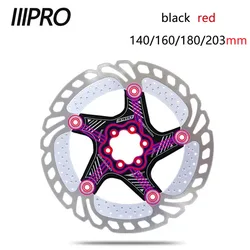 IIIPRO Bicycle 6-pin disc black red brake rotor Cooling Floating 140/160/180/203mm for Road and Mountain Bike Disc Brake Rotor