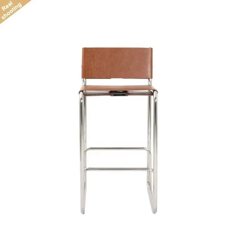 Minimalist Bauhaus-style Floating Stainless Steel bar Stools Perfect for Kitchen Islands Small Home Bars