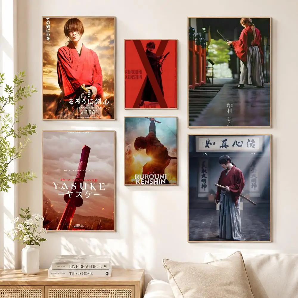Póster de anime y manga Rurouni Kenshin, póster impreso para pared, mural decorativo, decoración del hogar, regalo sin marco