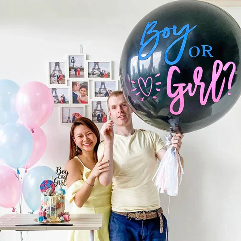 36IN Large Colorful Paper Fragment Gender Disclosure Latex Party Balloon