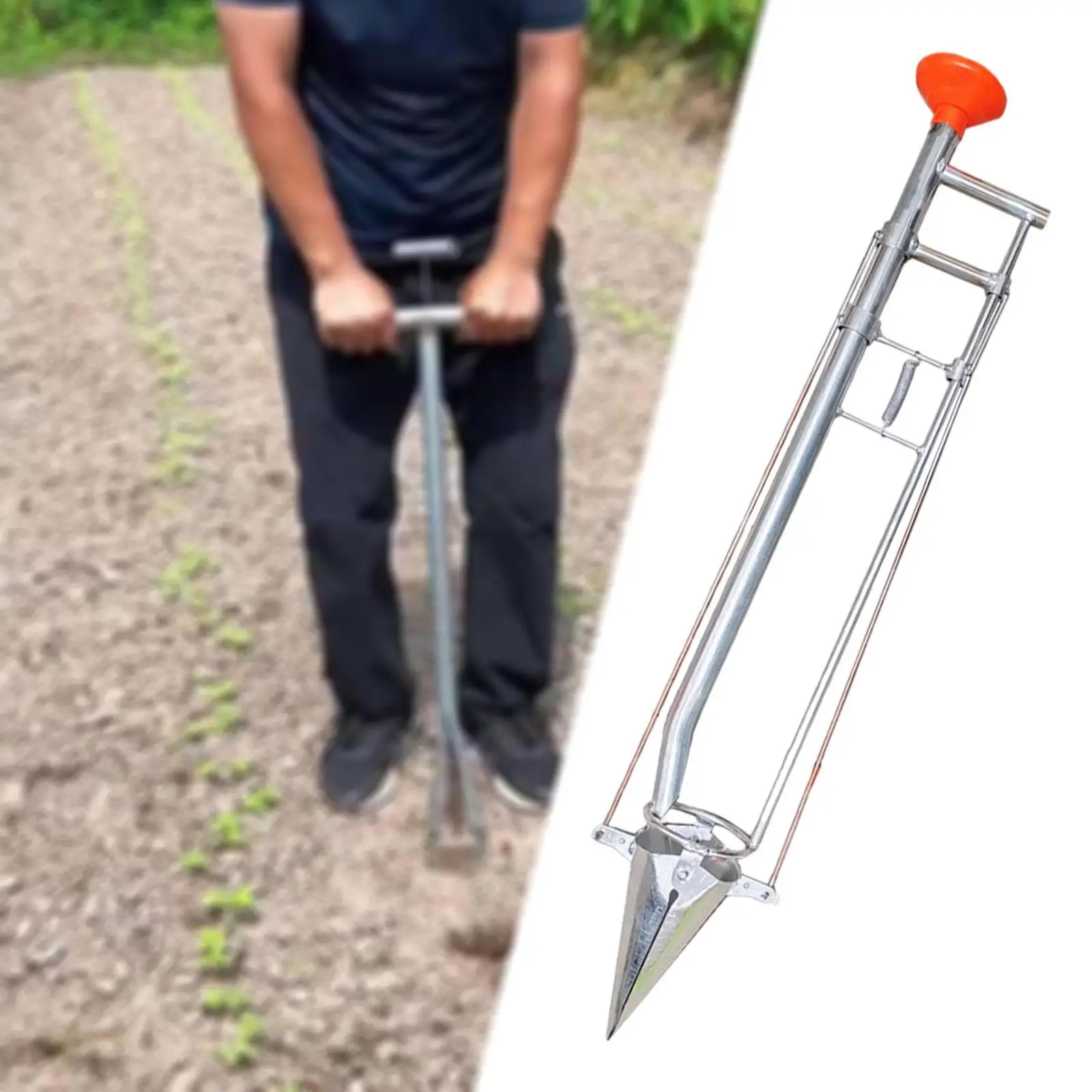

Seedling Transplanter Multipurpose for Plant Bulb Seeds Metal Lawn Bulb Planter Tool Flower Planting Garden Tool Long Handle