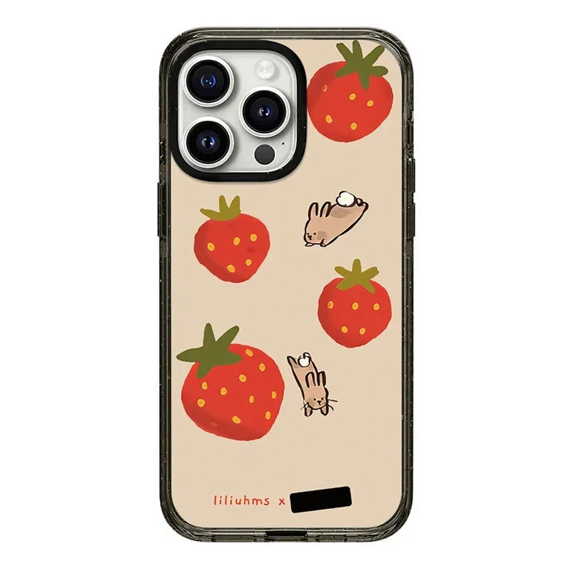 

Upgrade Acrylic Border Strawberry Cat Phone Case Cover for IPhone 11 12 13 14 15 Pro Max Case for IPhone 15 Pro Max