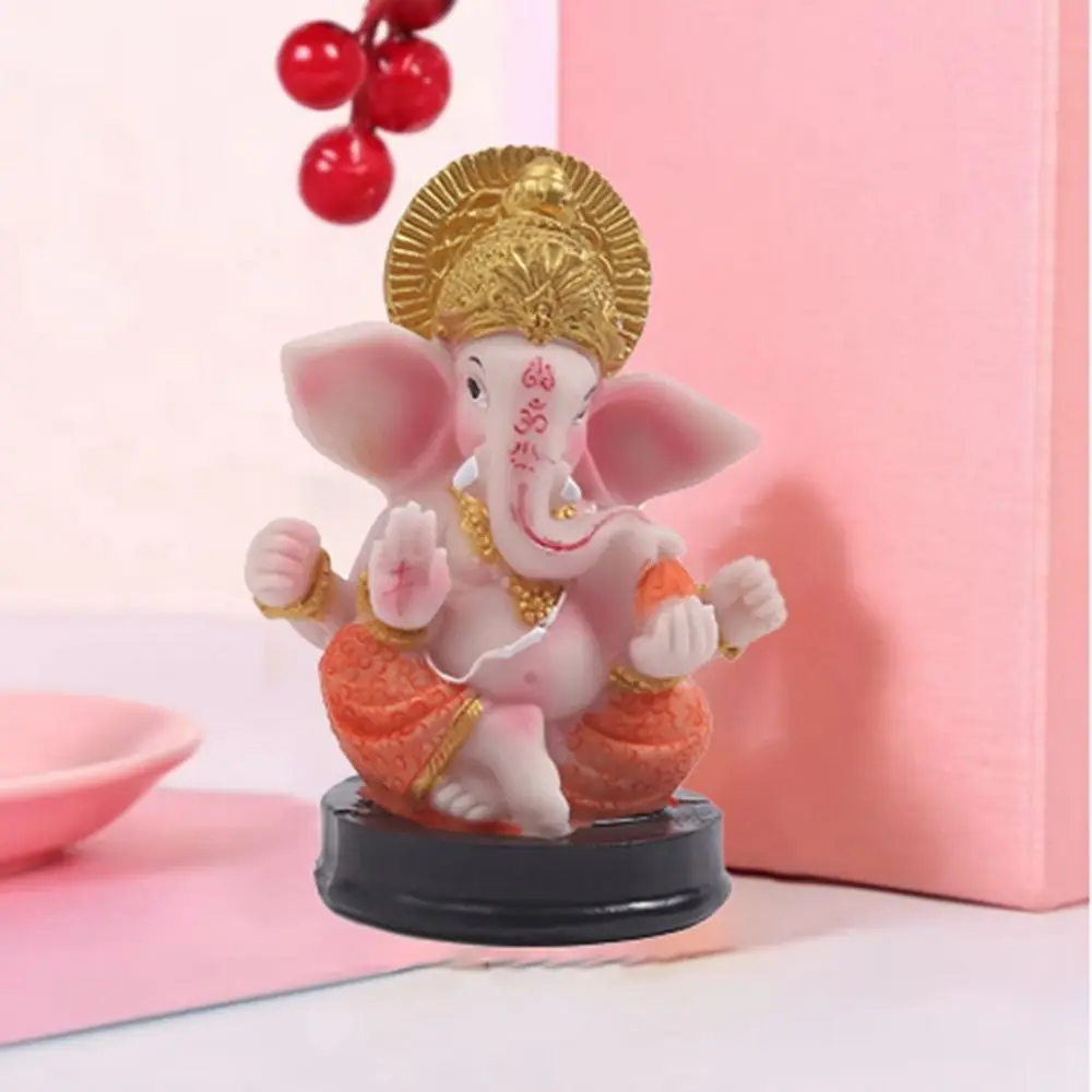 Elegant Resin Crafts Elephant God Sculpture Small Unique Ganesha Statue Decorative Car Elephant Statue Garden