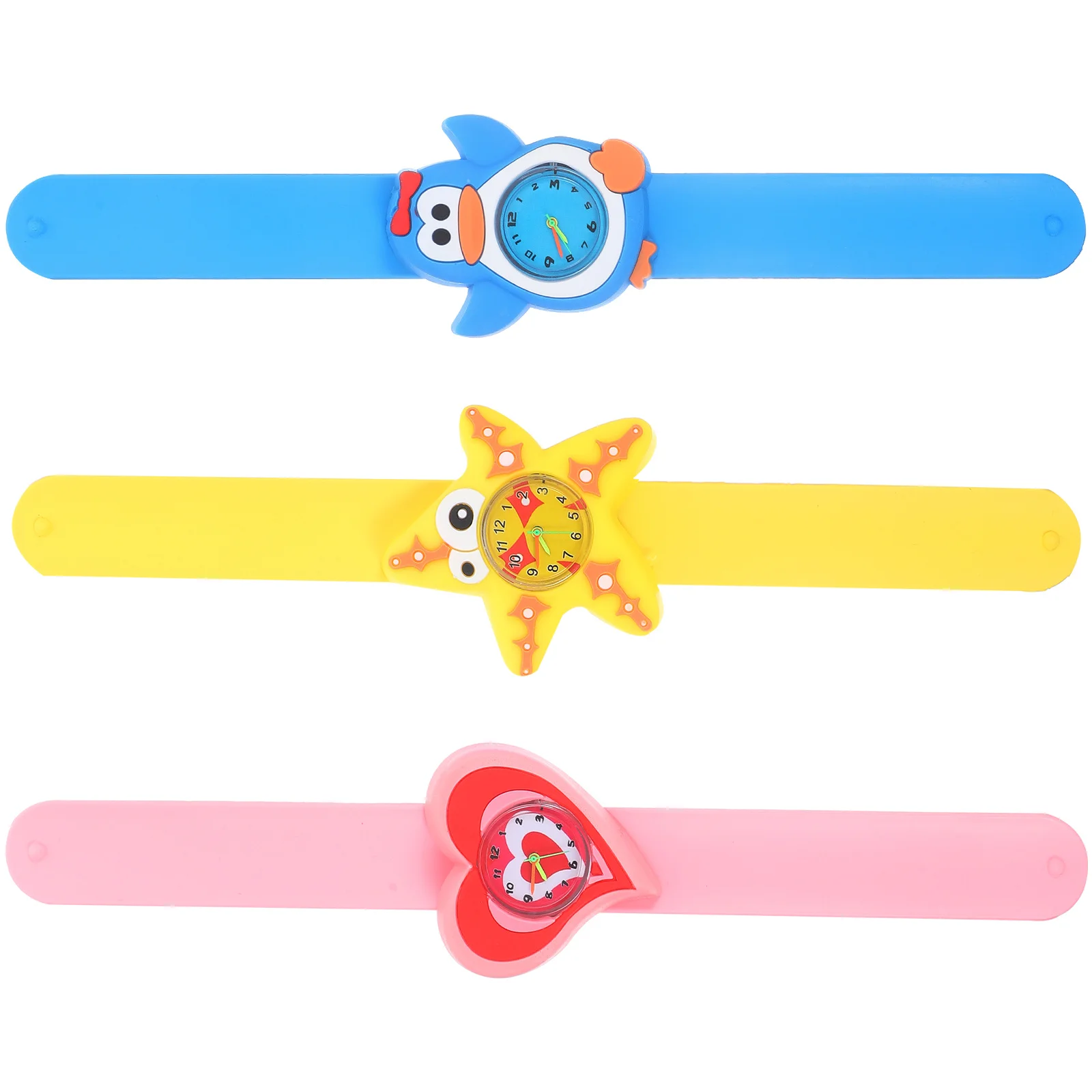 3 قطع كارتون سيليكون باند ساعة معصم للطلاب باتينغ ساعة حية تصميم ثلاثي الأبعاد أرقام عربية ألوان أنيقة #3