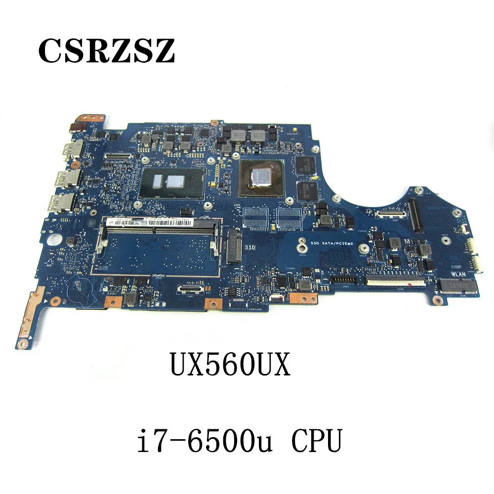 CSRZSZ الأصلي ل ASUS UX560UX اللوحة الأم للكمبيوتر المحمول REV 2.1 i7-6500u وحدة المعالجة المركزية اختبار جميع وظائف 100%