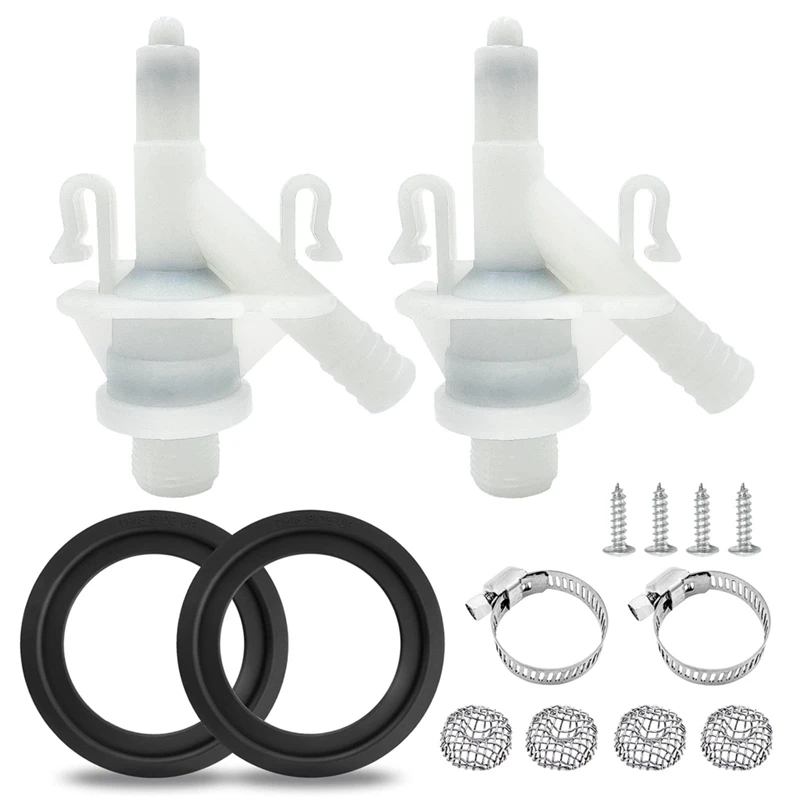 2Pack 385311641 Water Valve Kit For Sealand/Dometic Toilets Series 300,310,320,321, With 2 Pcs Toilet Flush Ball Seal