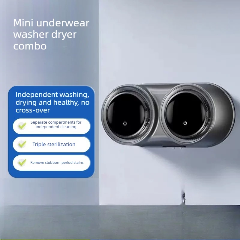 2026-hot sell Household Double-compartment Dryer Automatic Mother and Baby Small Drum Wall-mounted Mini Underwear Washing and Dr
