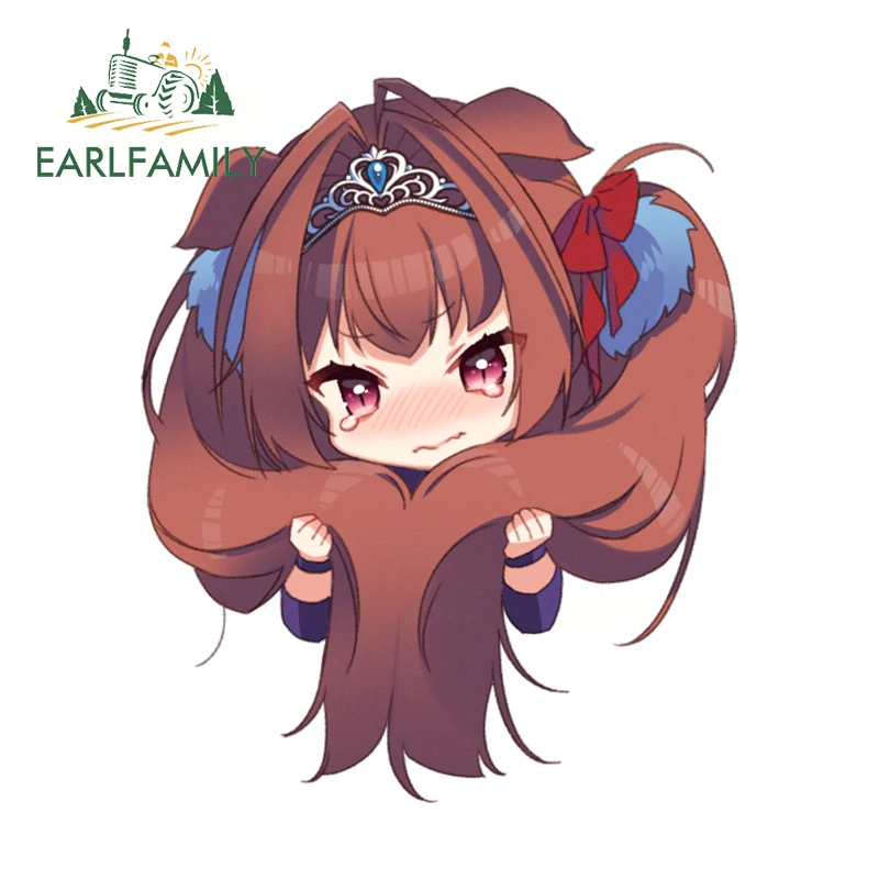 EARLFAMILY 13cm X 10.7cm for Daiwa Scarlet Cute Chibi Car Stickers Simple Creative Decals Occlusion Scratch Simple Car Goods