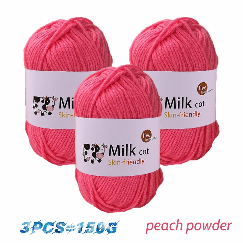 150 g 5-strängiges Milchgarn, handgefertigt, mitteldick, zum Selbermachen, gewebt, für Puppen, Pullover, Blumenmütze, Schal, Garnball