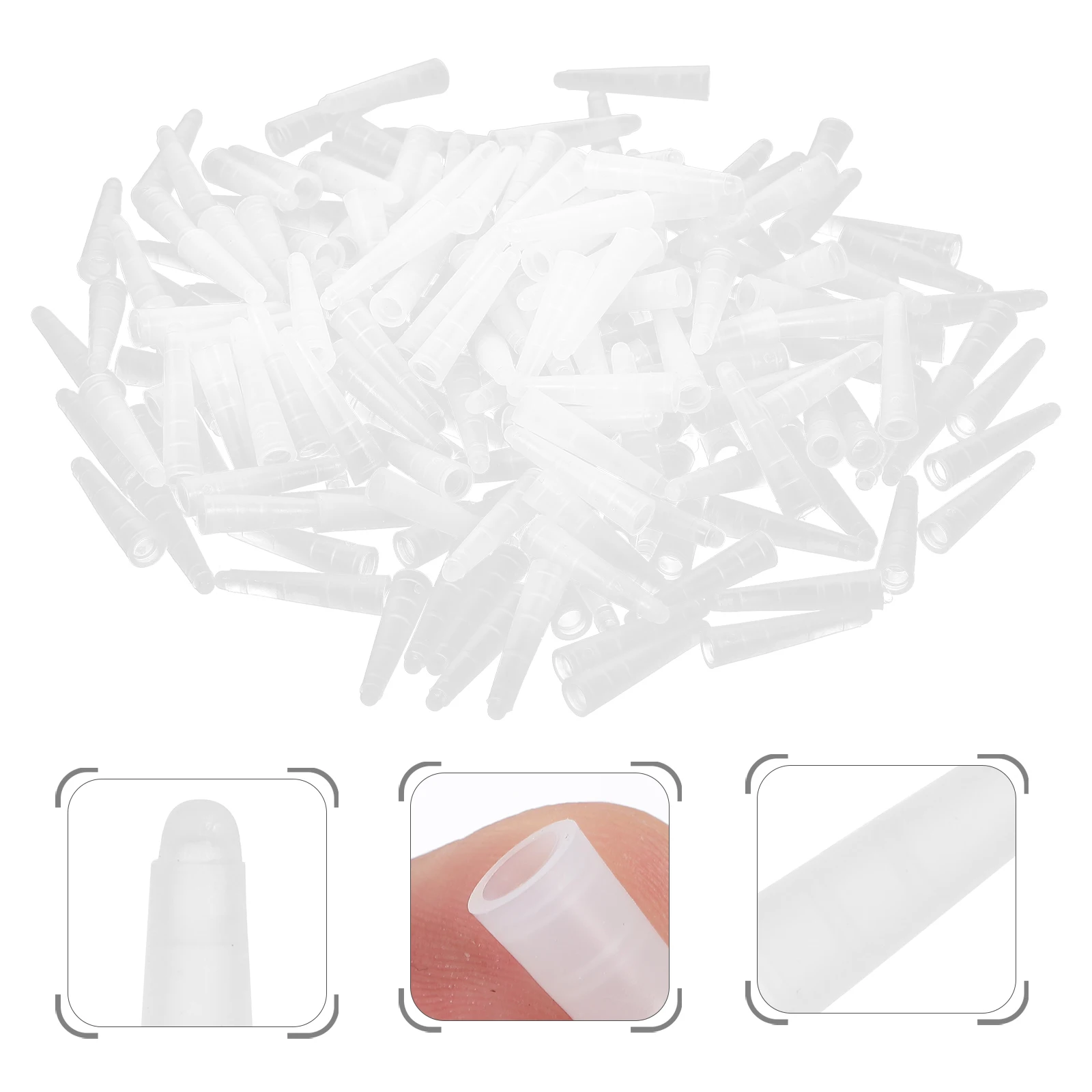 

200pcs Tweezers Tips Protective Covers Soft Silicone Environmental Friendly Portable Travel Size Home Professional Use