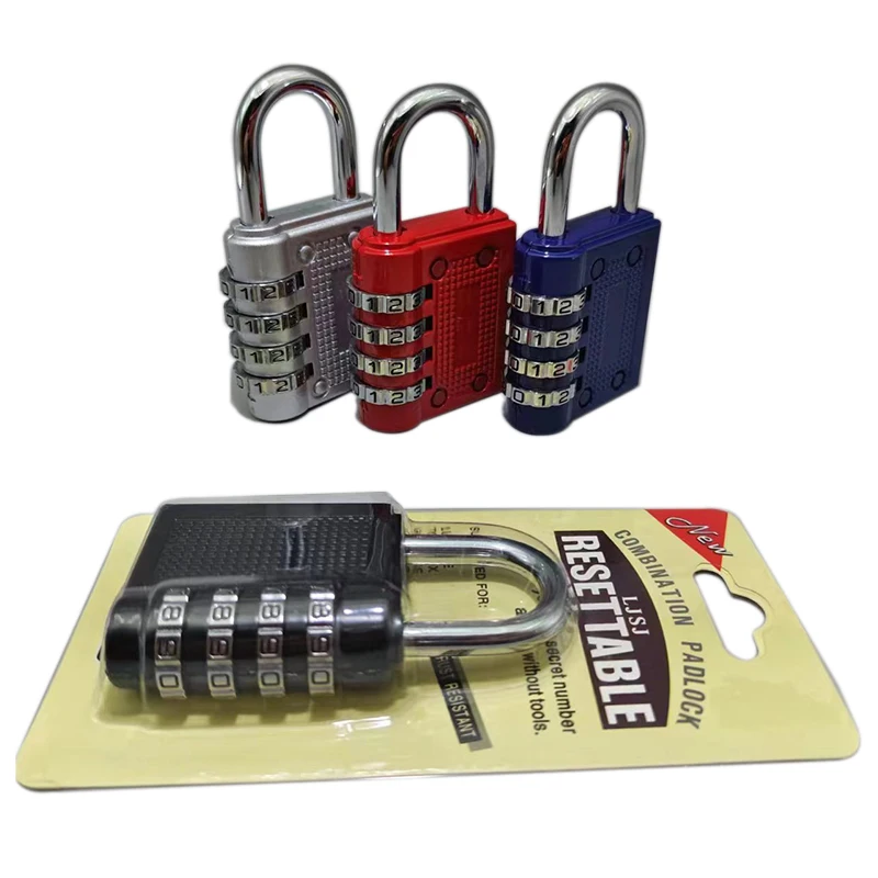 Secure Outdoor Padlock with 4-Digit Code Durable and Weatherproof for Luggage Zipper and Cabinet Locking Door Lock