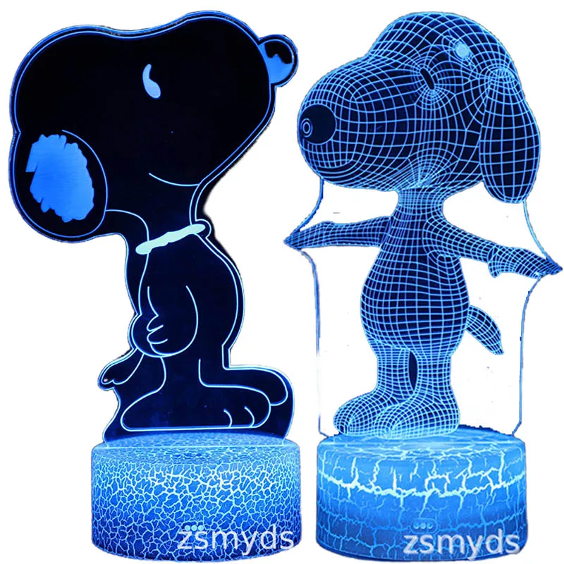 

Snoopy 3D Night Light with Remote Control Room Decor Lamp Cartoon Creative LED Night Lights for Home Bedroom Birthday Decor Gift