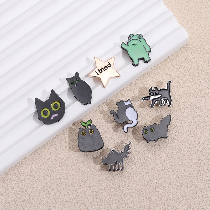 Cartoon Animal Charms for Apple Watch Froggy Black Cat Decorative Stud Charm Jewelry for Iwatch Silicone Strap Watchband Charm