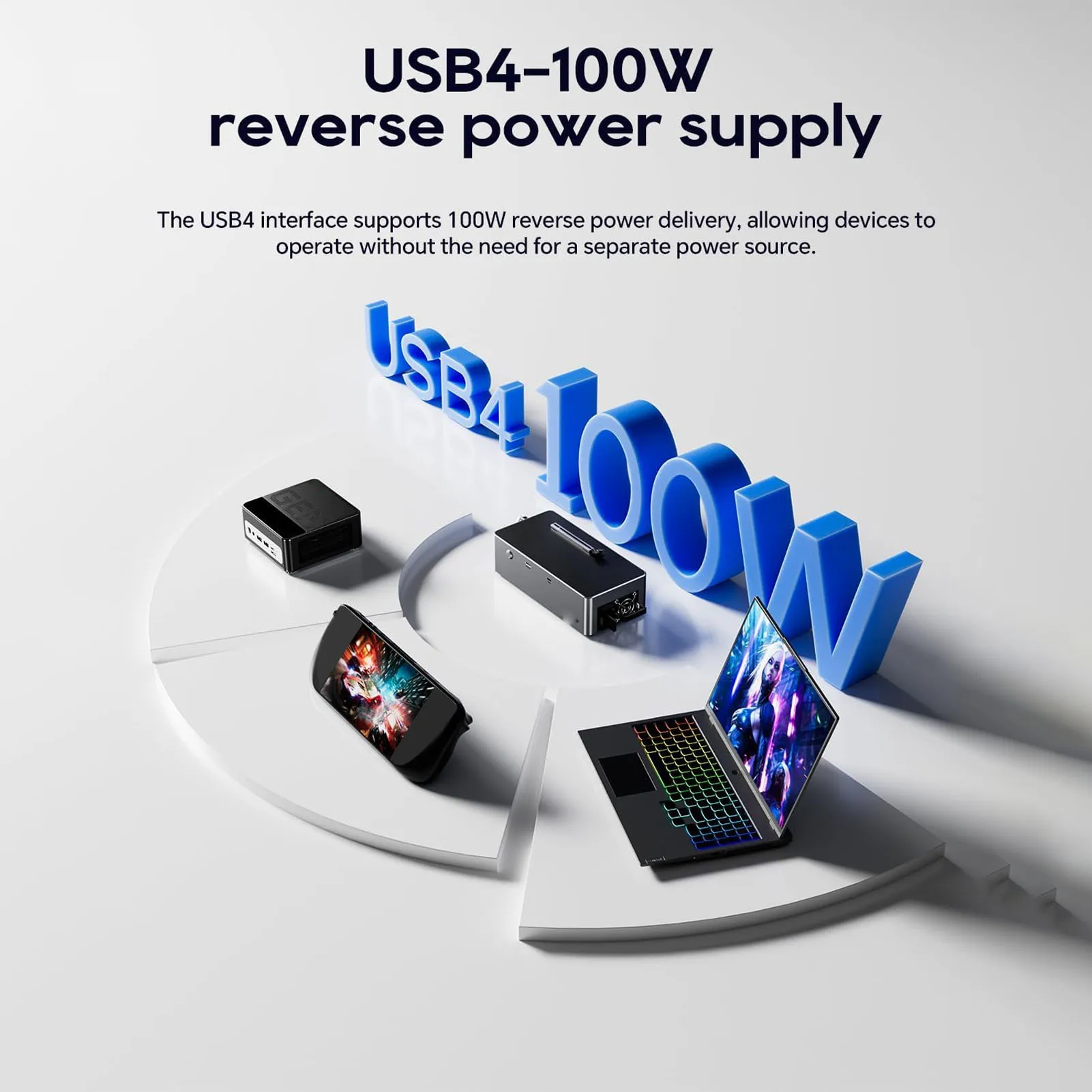 

Док-станция для внешней видеокарты (eGPU) с блоком питания 800 Вт, PCIe 4.0 x4, поддержка внешних графических карт до 600 Вт, интерфейс OCuLink USB 4.0, TG