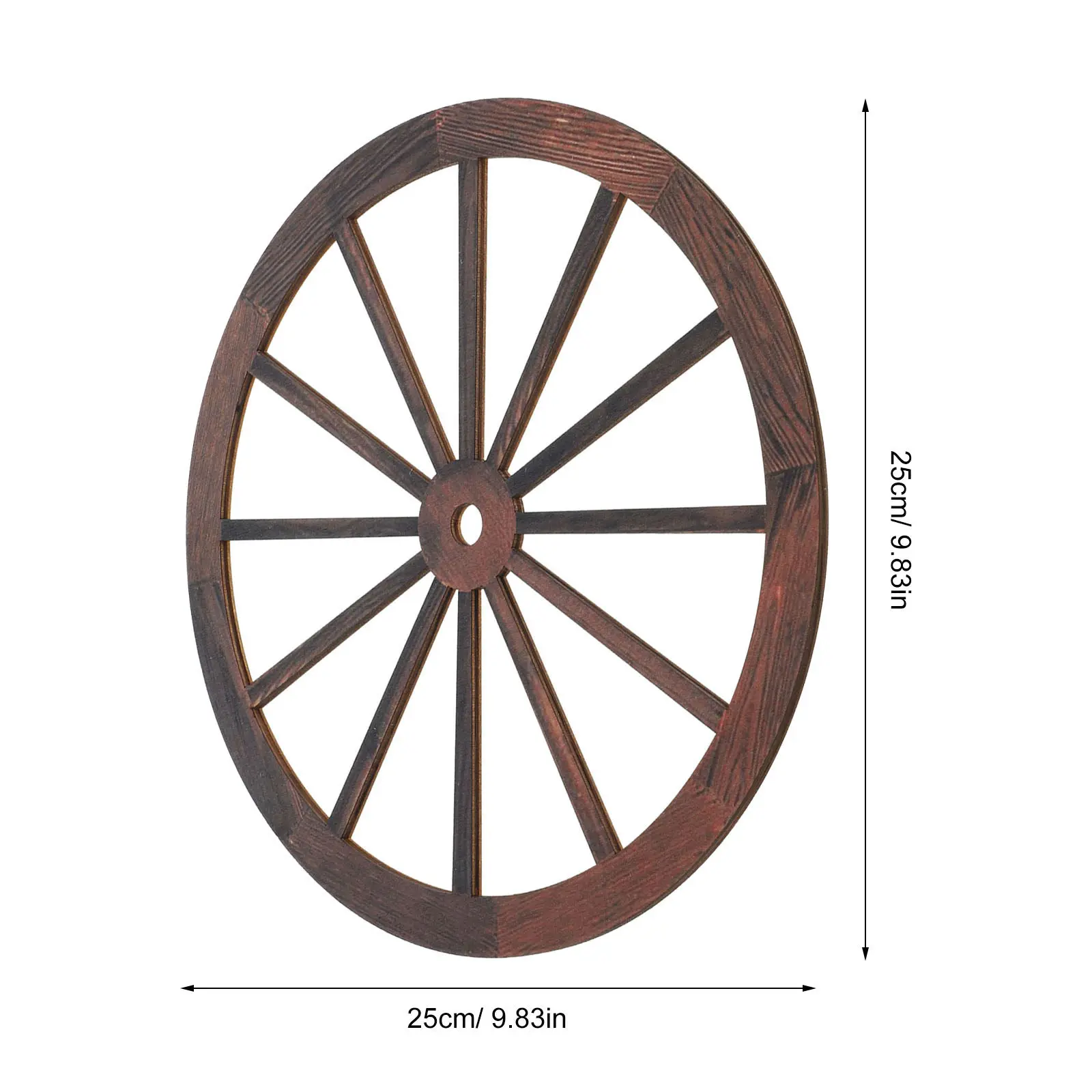 3pcs Wagon Wheel Wall Decoration: Rustic Carriage Wheel - 25cm/10