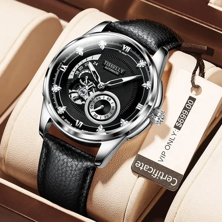 2023 Fashion Japan Tourbillon Automatic Mechanical Watches for Men Water Resistant reloj hombre from watch\'s Factory