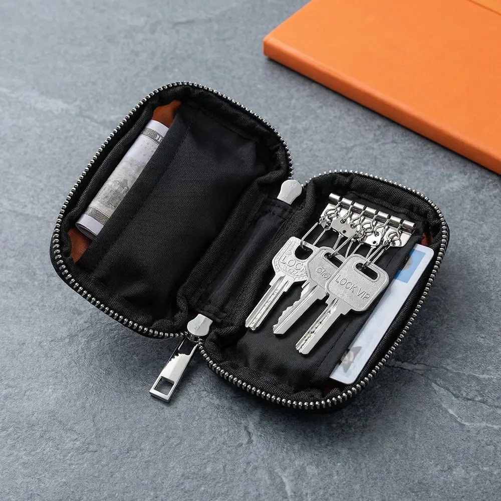 

Fashion Key Holder Organizer Pouch Multi-functional Large Capacity Housekeeper Key Case Buckle Zipper Mini Card Bag Home Use