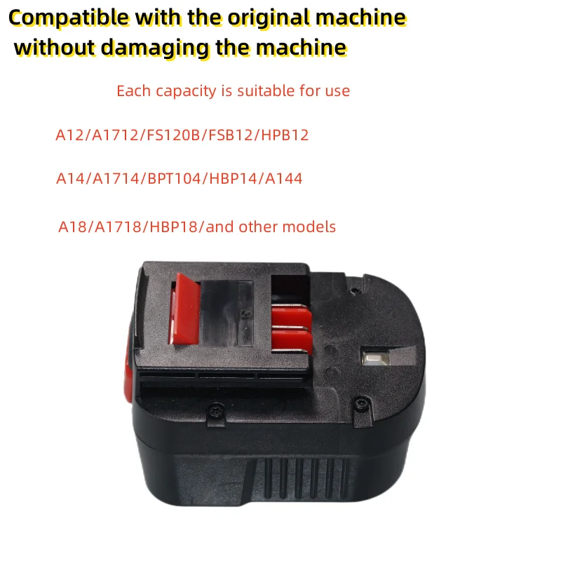 12V 6000mAh Black & Decker A12 A12ex Fsb12 Fs120b A1712 Hp12k HP12 Battery Pack Replaced By NI-MH Battery Pack