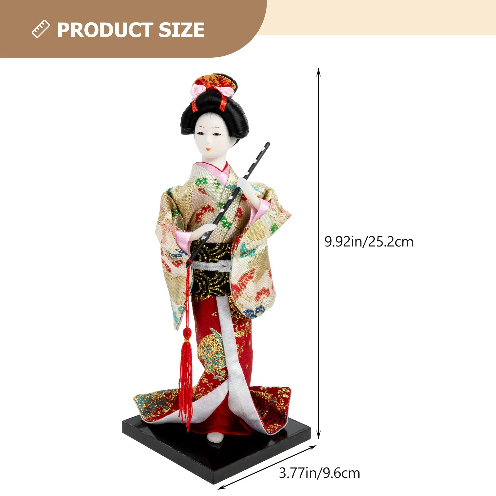 Japanese Geisha Kimono Small Decorative Statue Elegant Home Office Tabletop Ornament Creative Hand-Made Asian Kimono Decoration