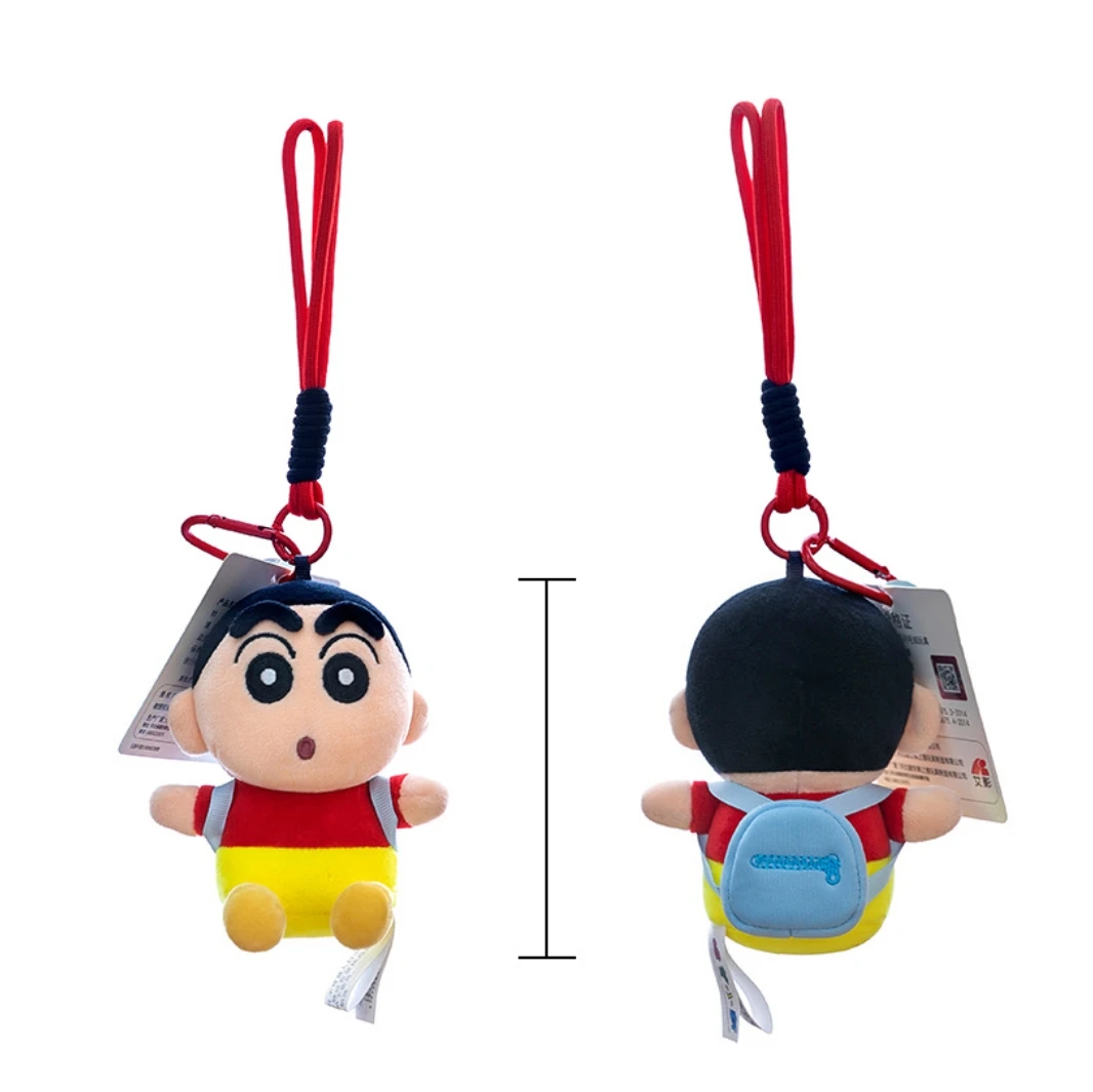Porte-clés pingouin Crayon Shin-chan en peluche pour fille, mignon abeille, sac à dos, pendentif, poupée écrevisses, décoration suspendue de voiture, cadeau de noël