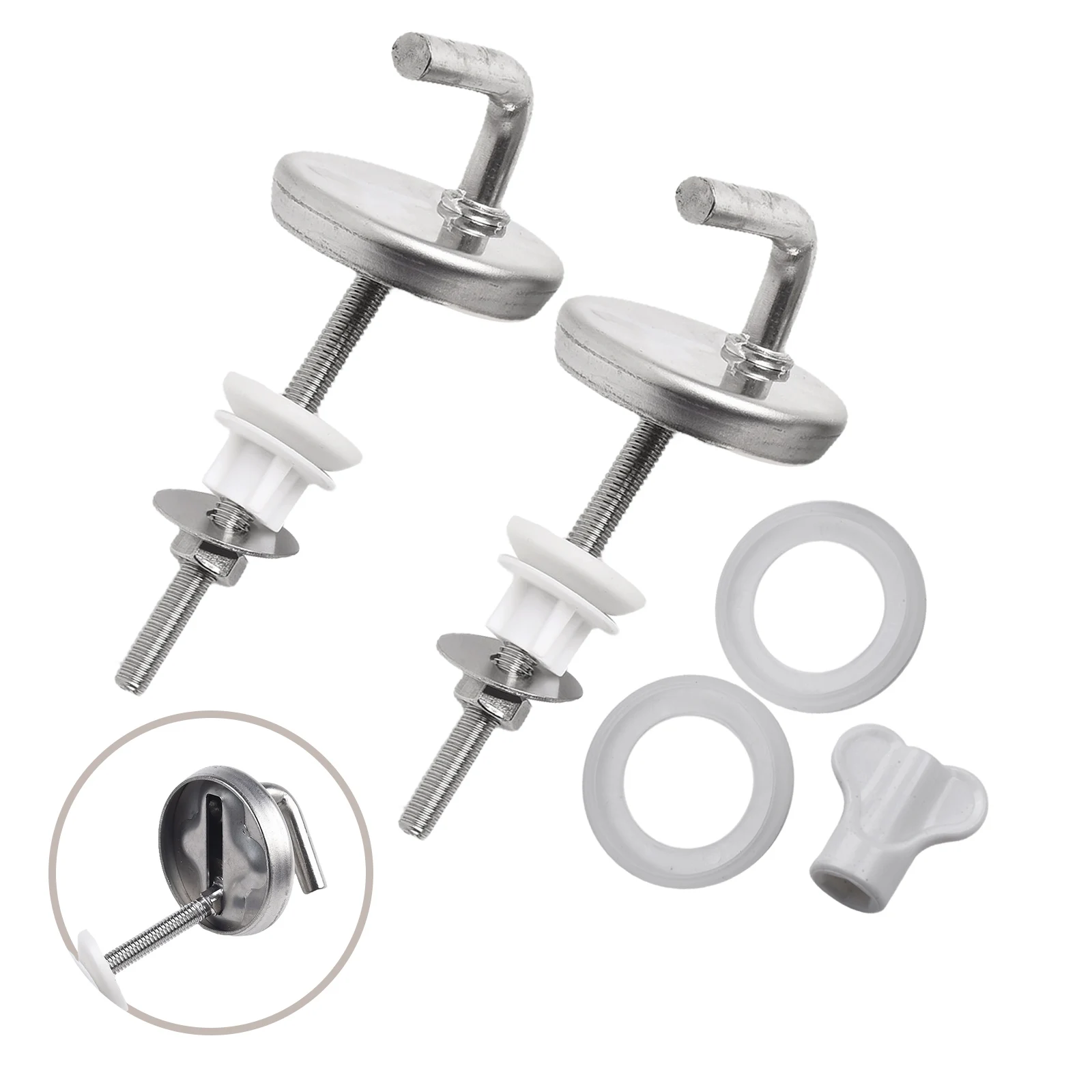 2Pcs Toilet Seat Hinge Adjustable Knob Toilet for Seat Hinger washer Stainless steel hinge for toilet lid toilet seat part