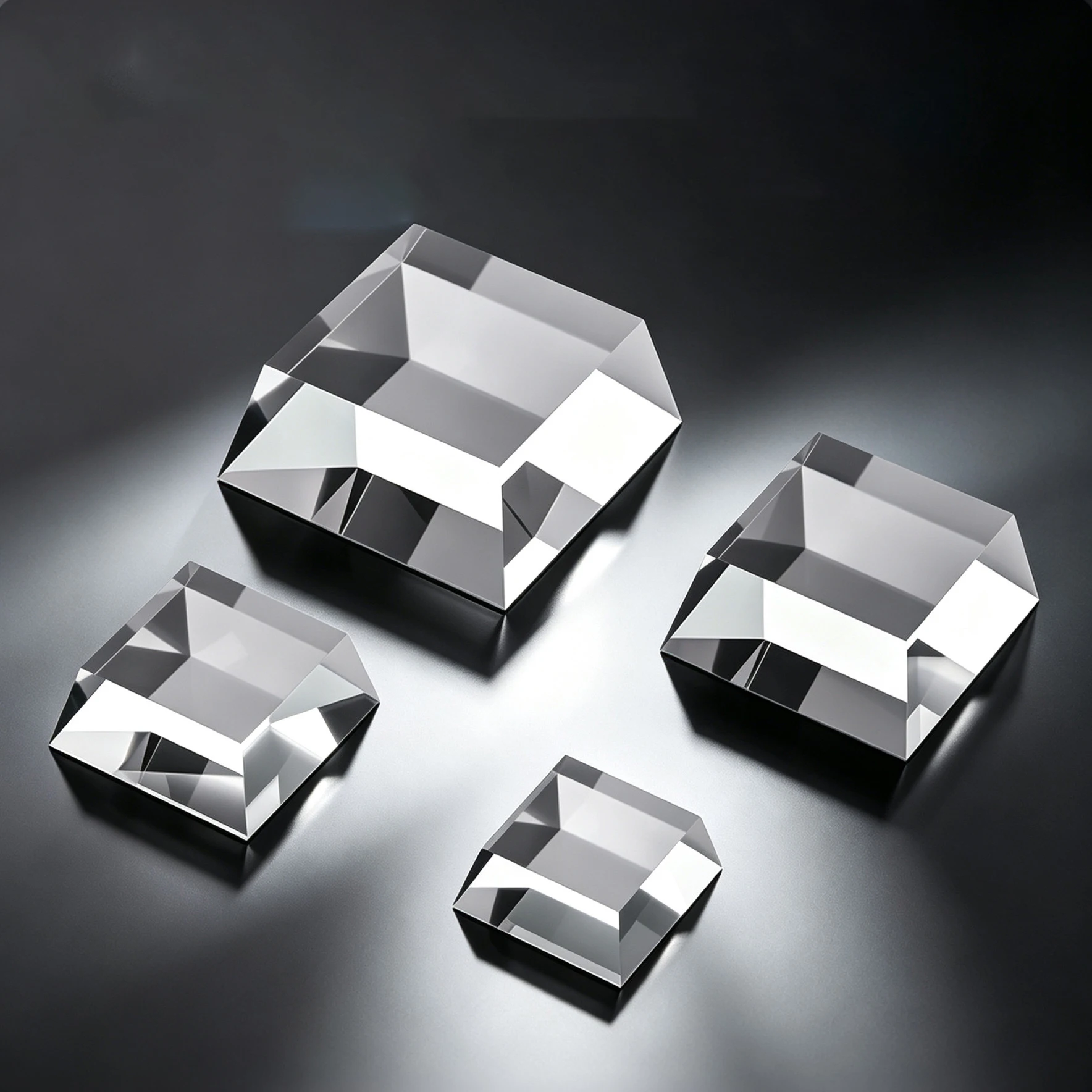 Display Risers Set - 투명 아크릴 사다리꼴 경사진 모서리 사각