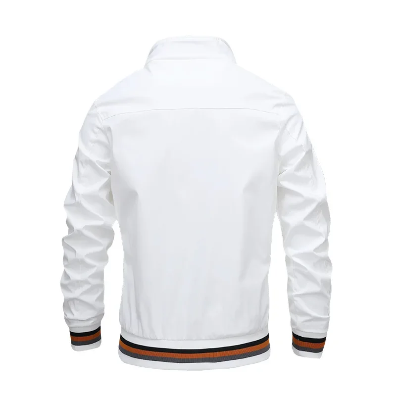 Fashion Men’s Windbreaker Jacket White Casual Jacket Men Outdoor Waterproof Sports Coat Spring Summer Bomber jacket Men Clothing