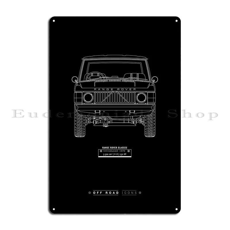 Range Rover Classic Bw Metal Plaque Poster Retro Garage Decoration Wall Decor Designer Sign Tin Sign Poster