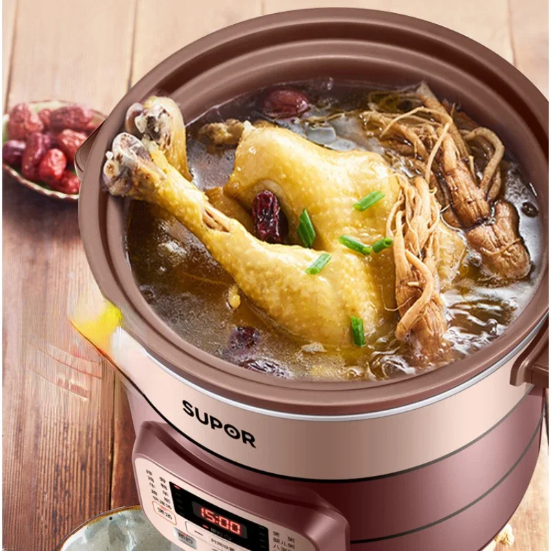 Electric Stewpot Electric Stew Pot Household 4L Large Capacity Ceramic Soup Pot Baby Multi-Functional Porridge Pot Casserole