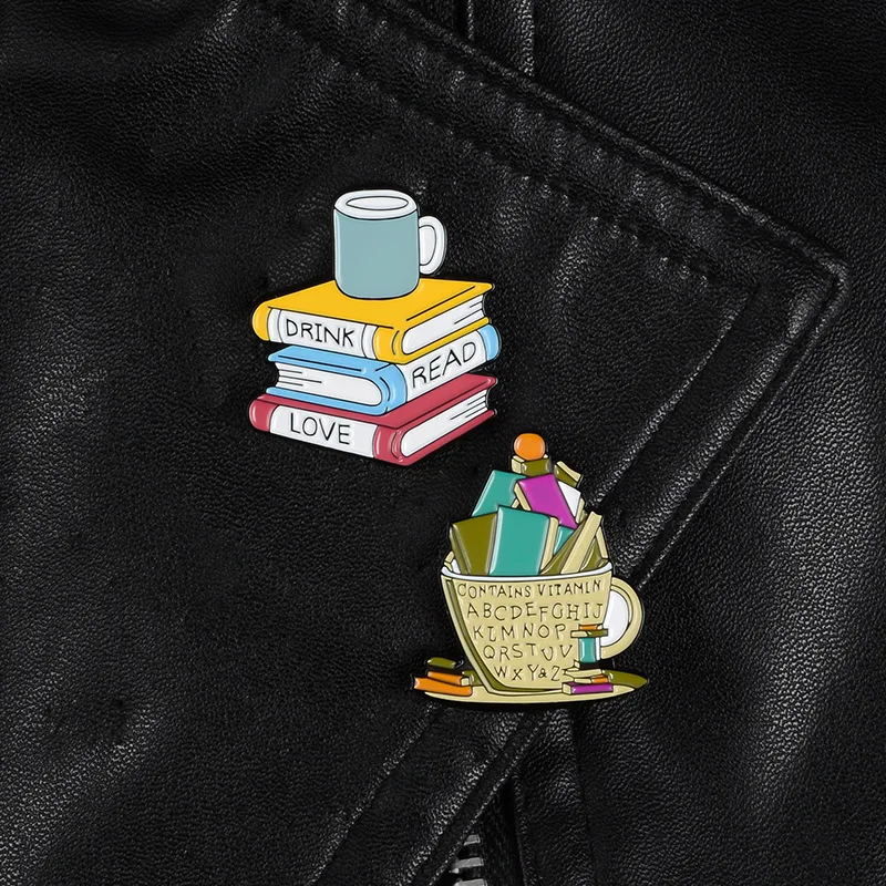 Pin esmaltado de tiempo de lectura, broches de reloj de libros personalizados, mochila, ropa, Pin de solapa, insignia, joyería de lectura, regalo para niños y amigos