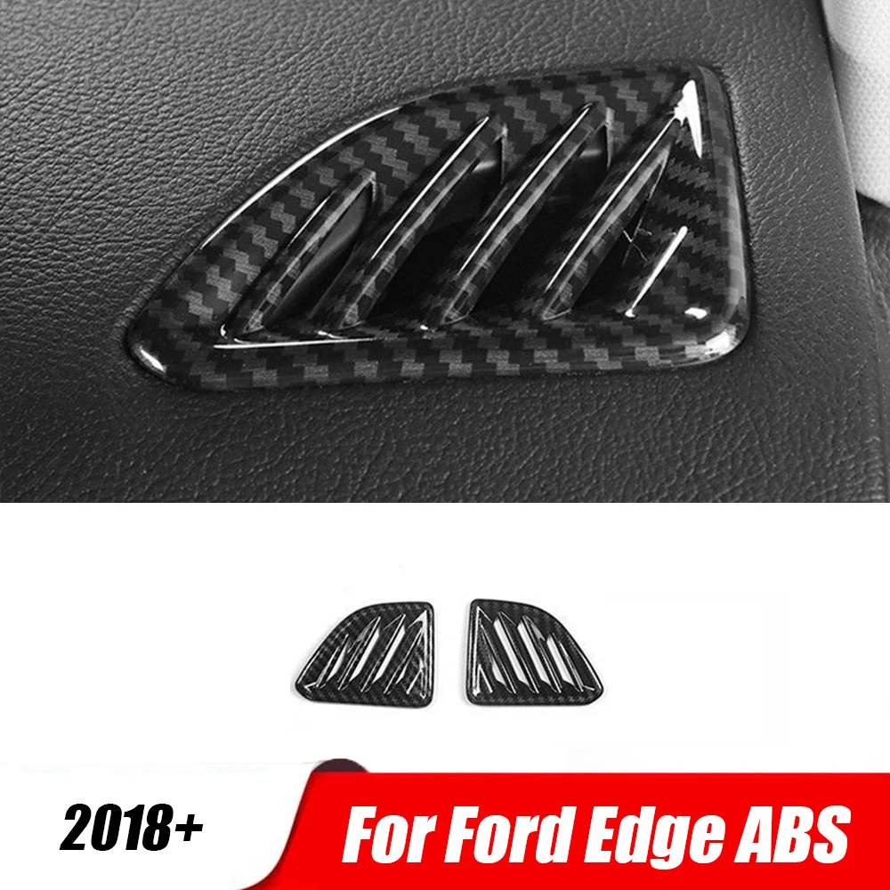 

2018 2019 2020 For Ford Edge ABS Carbon Fiber Car front Small air outlet Decoration Cover Trim Sticker Car styling Accessories