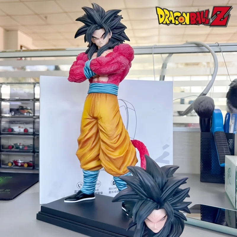 32cm Dragon Ball Z Double Heads Super Saiyan Son Goku Planb Figure Ssj4 Pvc Model Statue Doll Collection Decor Toys Gifts